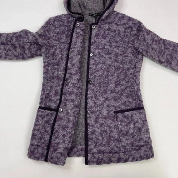 Lafayette 148 New York Purple Wool Hood Lightweight Jacket - Picture 8 of 12
